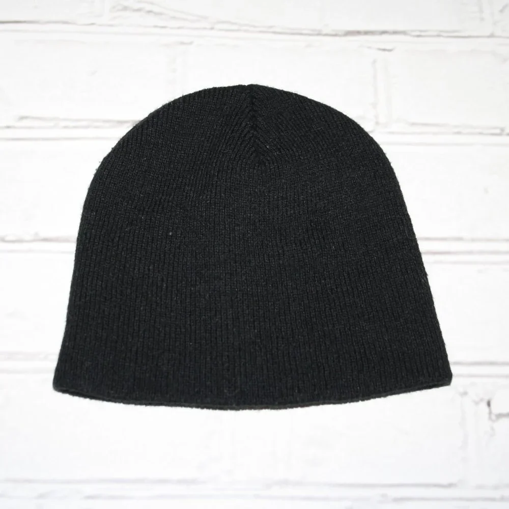 🖤 HAND-KNIT BLACK BEANIE · TODDLER SIZE 🧶
